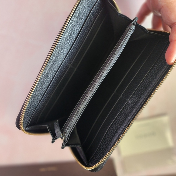 100% AUTHENTIC Gucci GG Long Zippy Wallet Black Complete Inclusion with Box - Picture 4 of 6